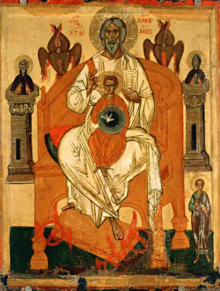 Trinity with the Saints