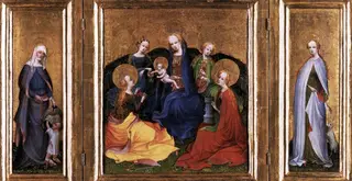 Triptych: Madonna and Child with Saints, by Master of the Holy Kinship the Elder