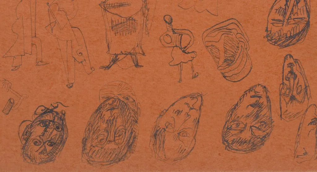 Untitled, by Tristan Tzara, ink, 1936