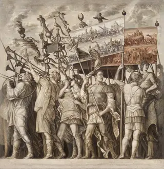 Triumphs of Caesar: Tuba Blowers and Banner Holders
