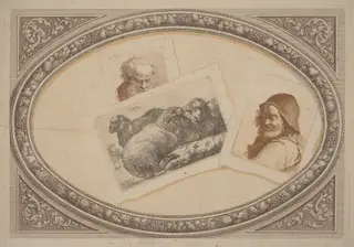 Trompe l'Oeil: Prints with Men and Sheep, Using Original Copperplates