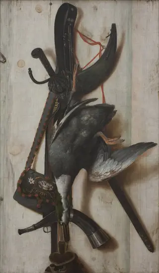 Trompe l'Oeil with Dead Duck and Hunting Implements