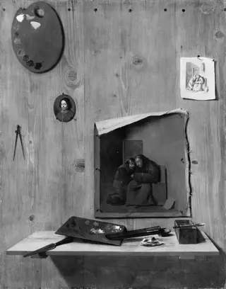 Trompe l'oeil with Palettes and Miniature