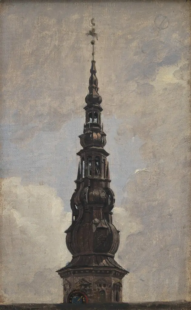Trompetertårnets spir. Kronborg. Studie