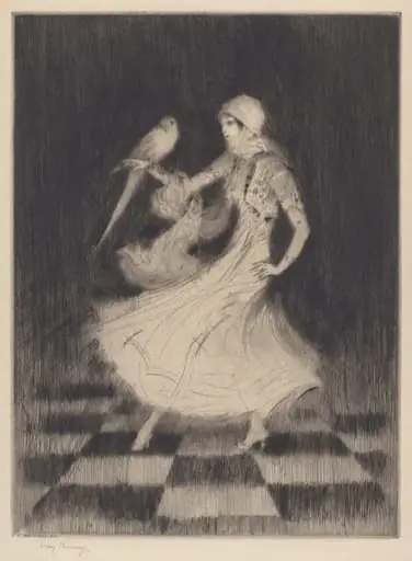 Woman Dancing with a Parrot, by Troy Kinney