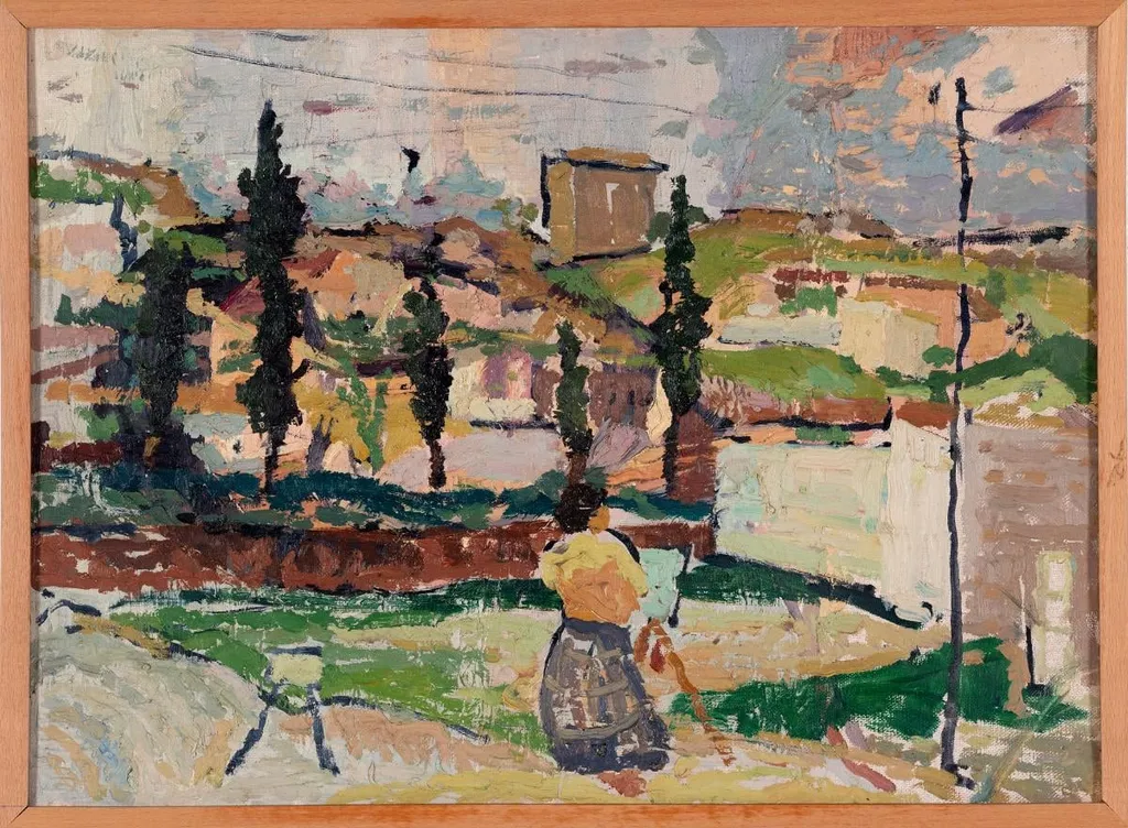 Landscape: Galatsi, by Tsar Kostas, unspecified, 1956