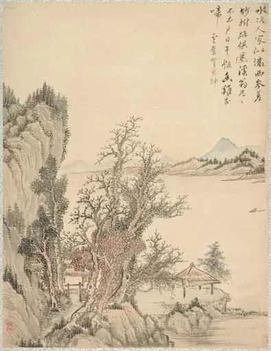 Dwelling by the Shore, by Tsubaki Chinzan