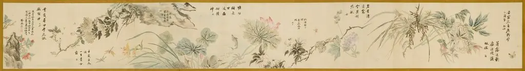 Flowers and Insects, by Tsubaki Chinzan