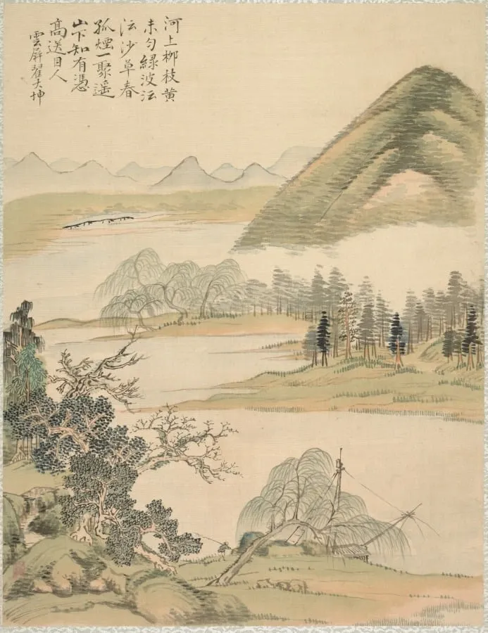 Willow Branches in Spring, by Tsubaki Chinzan, 1847