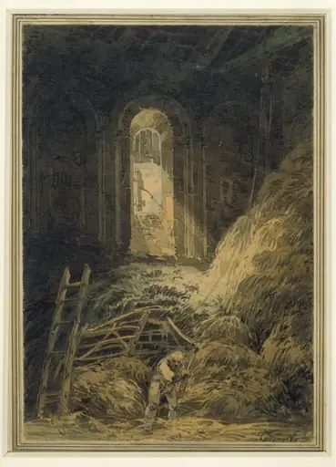 A Barn: the Interior of the Ruined Refectory of the Priory of St. Martin, Dover, by Turner