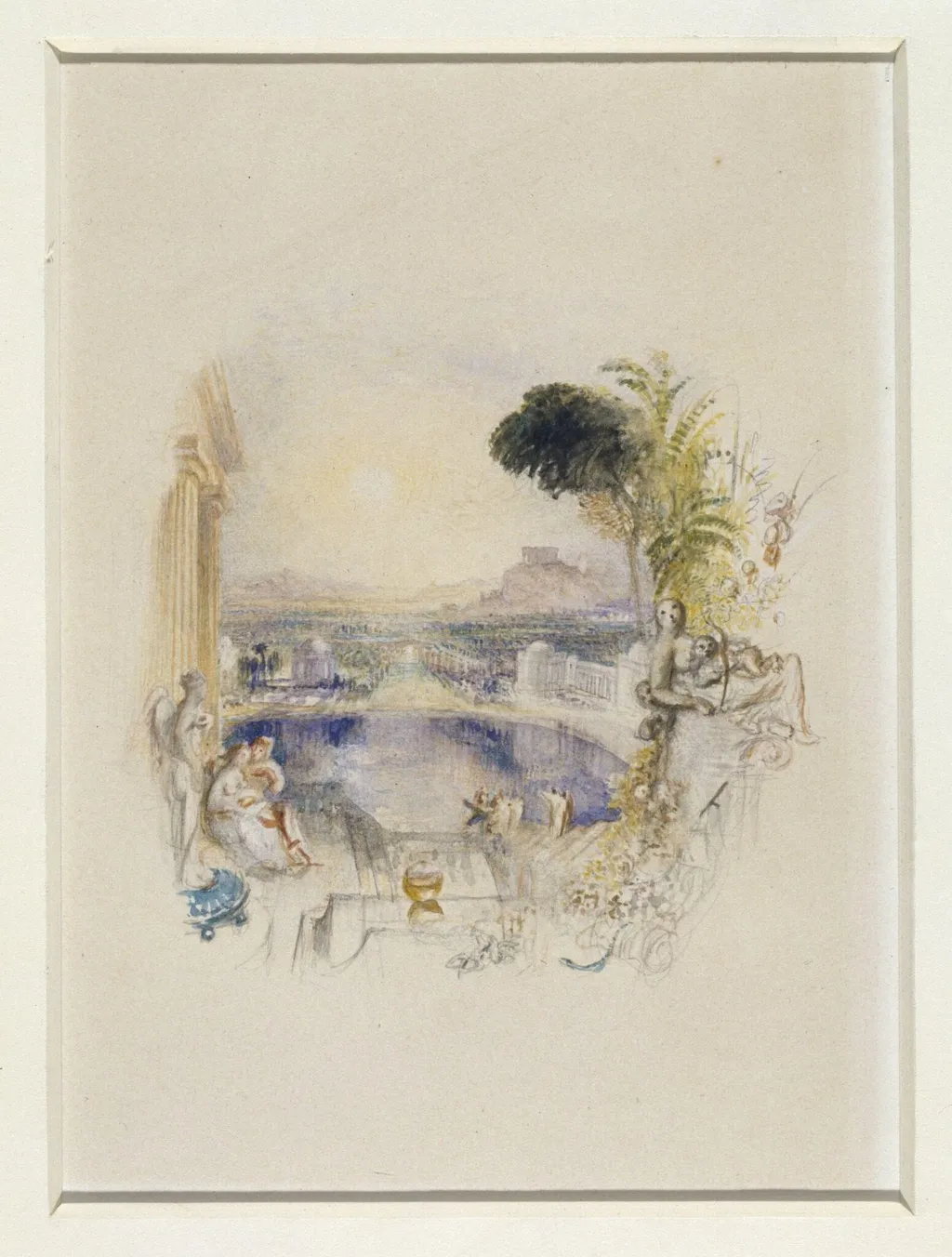 Classical vignette, by Turner, watercolor, 1800