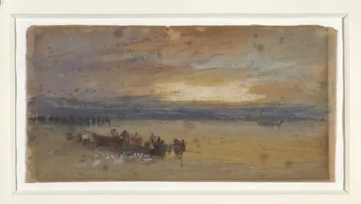 Shore scene, sunset, by Turner