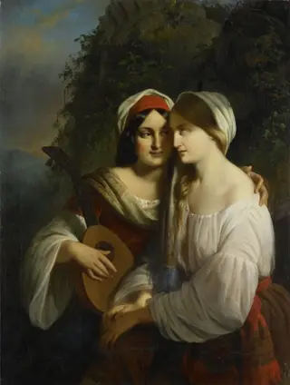 Twee vrouwen in Italiaanse dracht, by Moritz Calisch