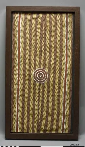 painting, by Two Bob, warlpiri, aboriginer Tjungarrayi