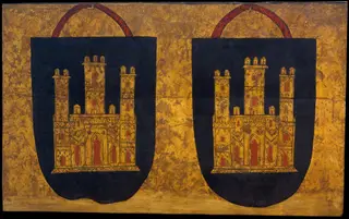 Two coats of arms with three-towered castles