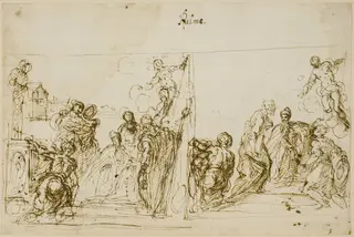Two composition sketches for the votive painting of Doge Pasquale Cicogna, Sala del Pregadi, Palazzo Ducale, Venice