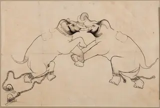 Two Elephants in Combat, 1712