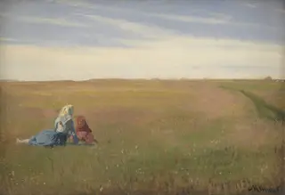 Two Girls in a Field. A Summer’s Day
