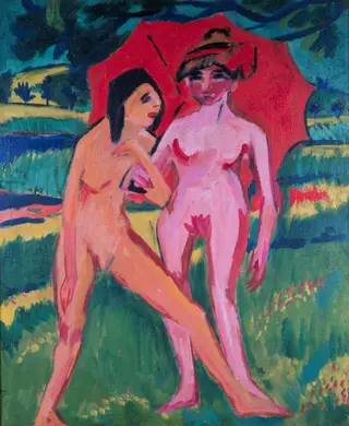 Two Girls under an Umbrella, by Ernst Ludwig Kirchner