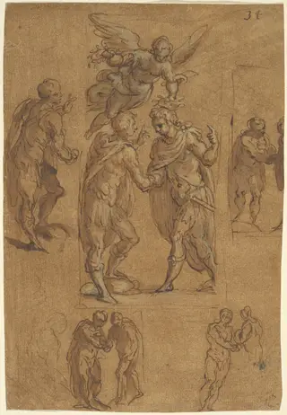 Two Soldiers Crowned by Victory