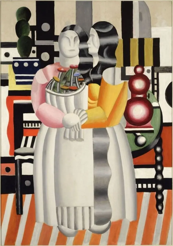 Two Women with Flowers