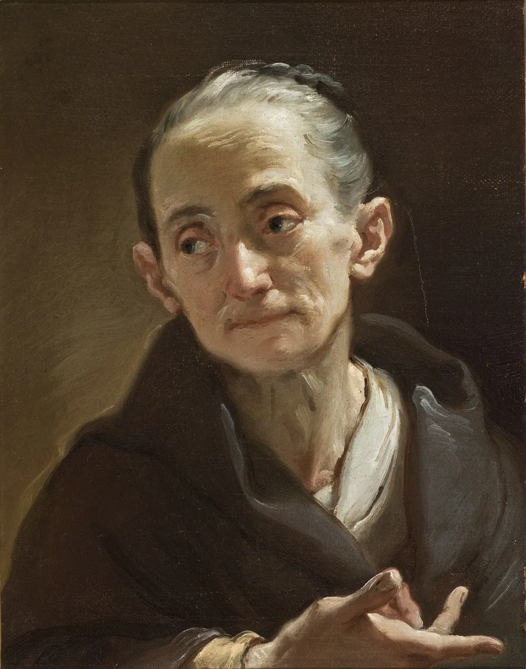 Head of an Old Woman, by Ubaldo Gandolfi, oil