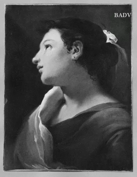 Portrait of a young girl, by Ubaldo Gandolfi, oil, 1753