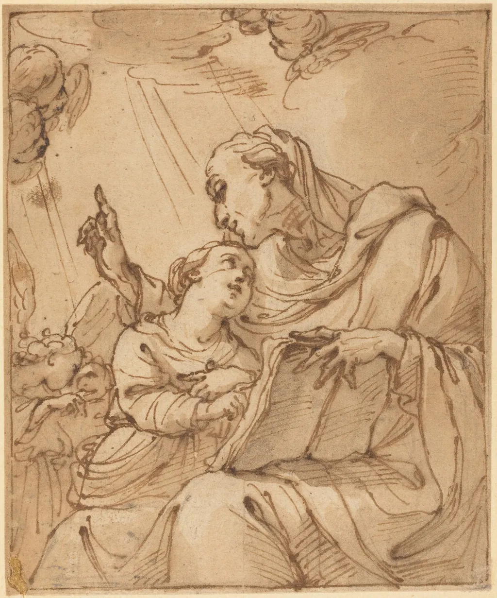 The Education of the Virgin, by Ubaldo Gandolfi, ink, 1754