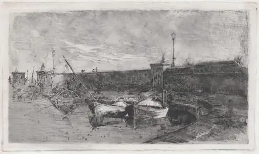The Harbor at Viareggio [La Darsena], by Uberto dell'Orto