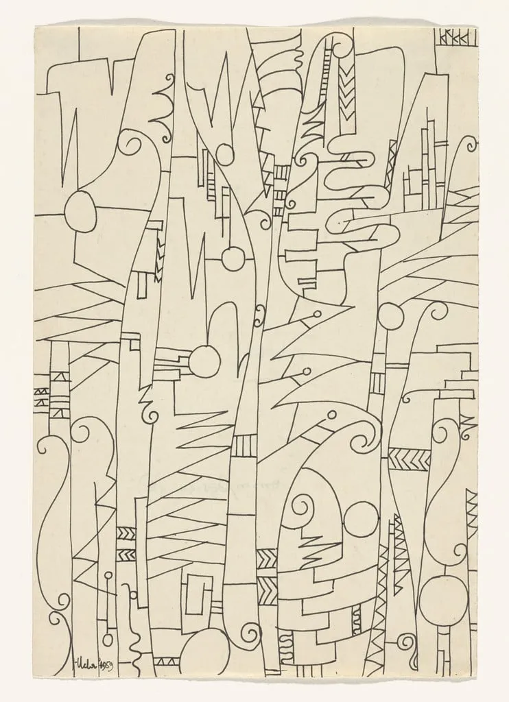 Untitled, by Uche Okeke, ink, 1959