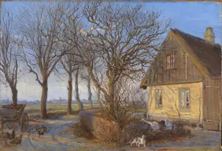 Uden for en bondegård. Maglebylille