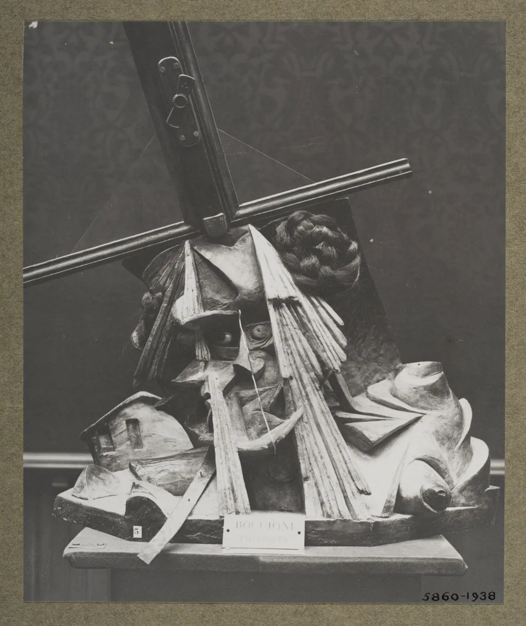 Fusion of a Head and a Cross, by Umberto Boccioni, photographic