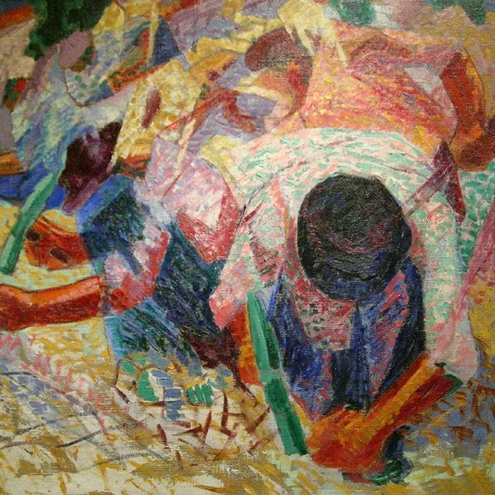 The Street Pavers, by Umberto Boccioni, oil, 1914