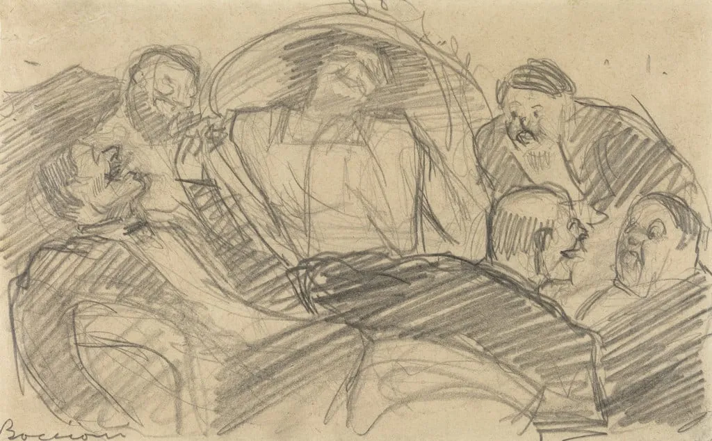 Untitled, by Umberto Boccioni, graphite, 1910