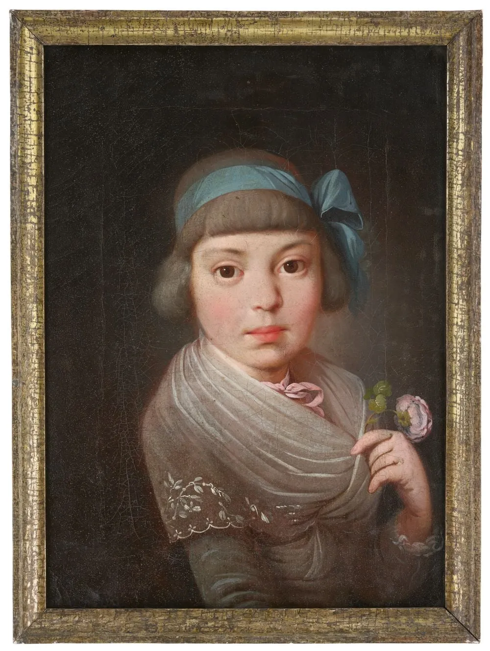 Bildnis eines kleinen Mädchens mit gepuderter Pagenfrisur, by Unbekannt, 1795