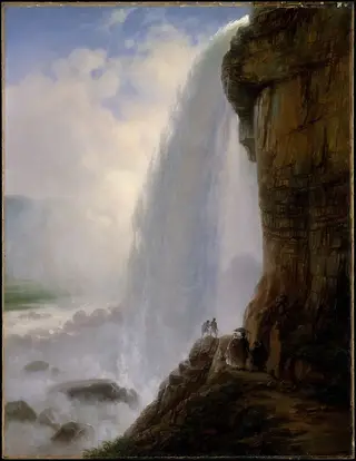 Underneath Niagara Falls, by Ferdinand Richardt