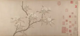 元     佚名  倣錢選     梨花圖    卷|Pear Blossoms, by Unidentified, 1280