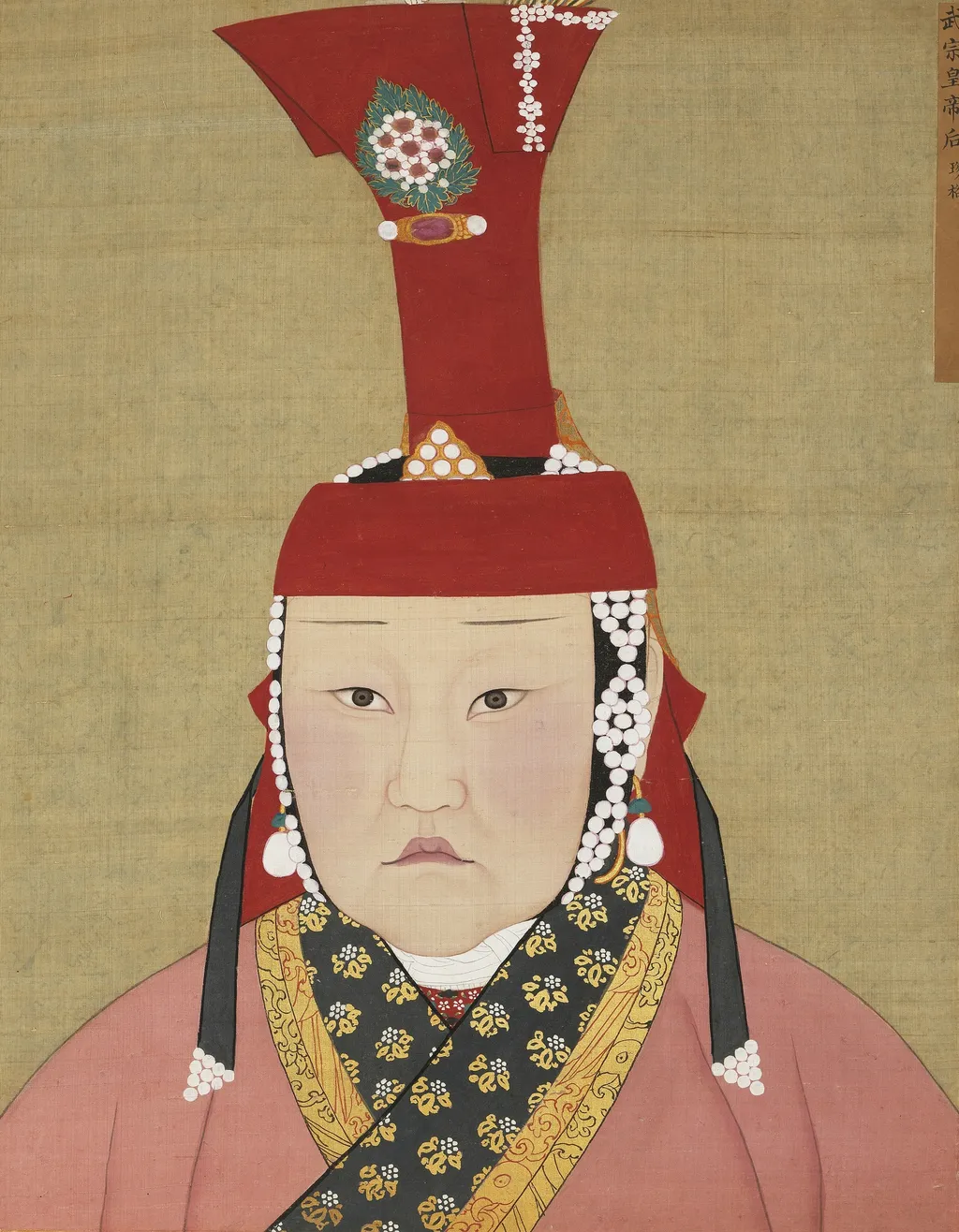 元代后半身像册-武宗皇帝后 珍格, by Unknown, unspecified, 1850