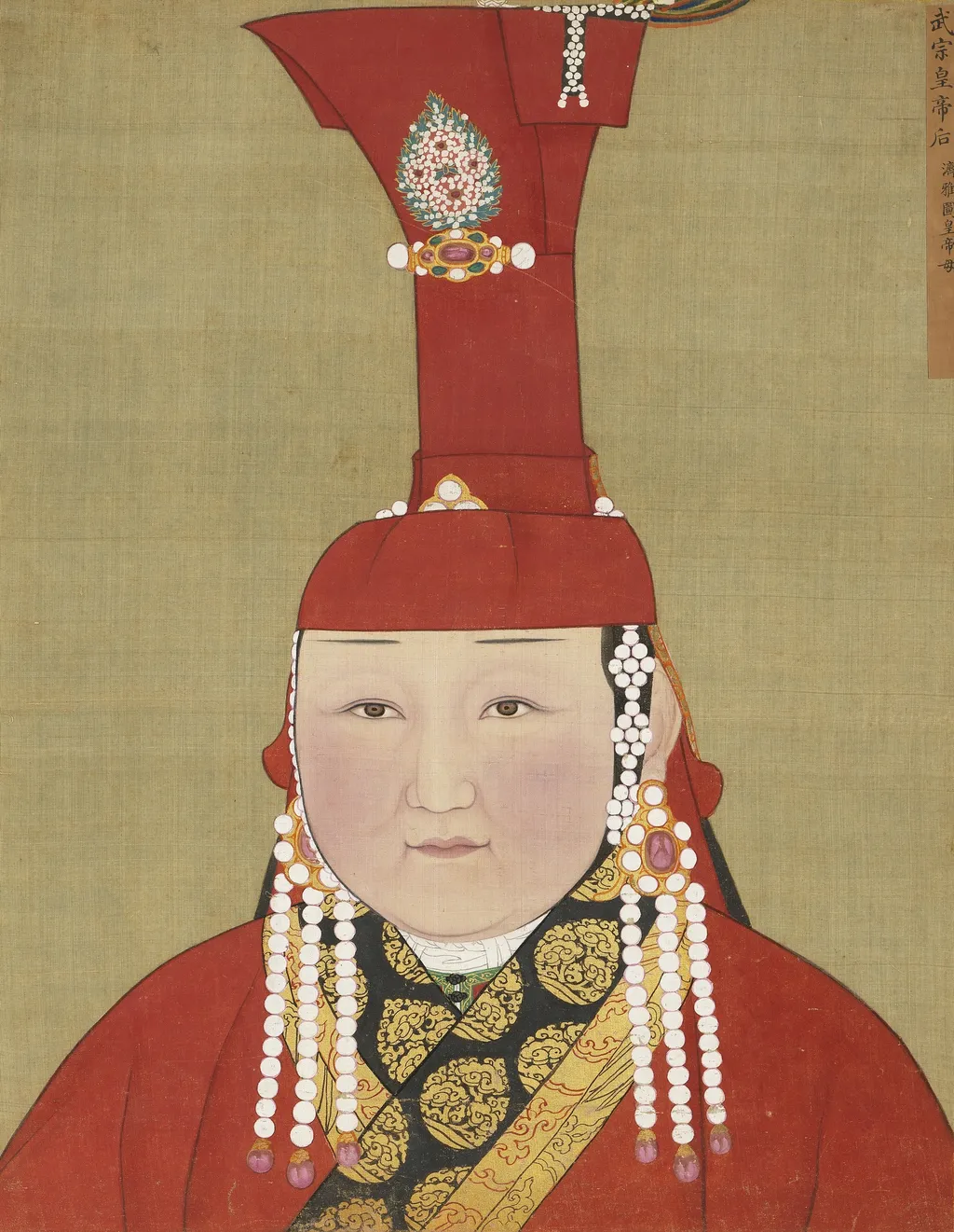 元代后半身像册-武宗皇帝后 济雅图皇帝母, by Unknown, unspecified, 1850