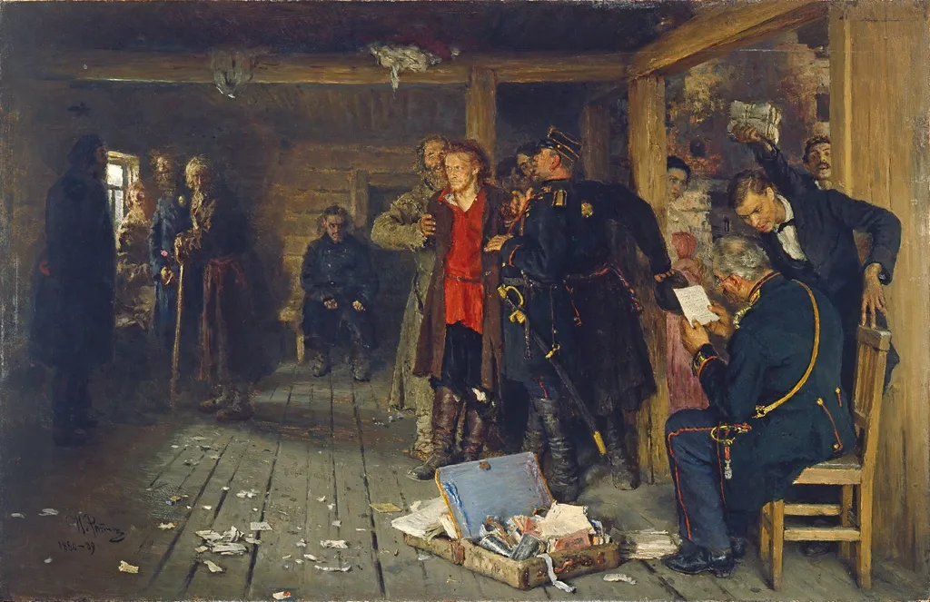 Арест пропагандиста, by Unknown, unspecified, 1850