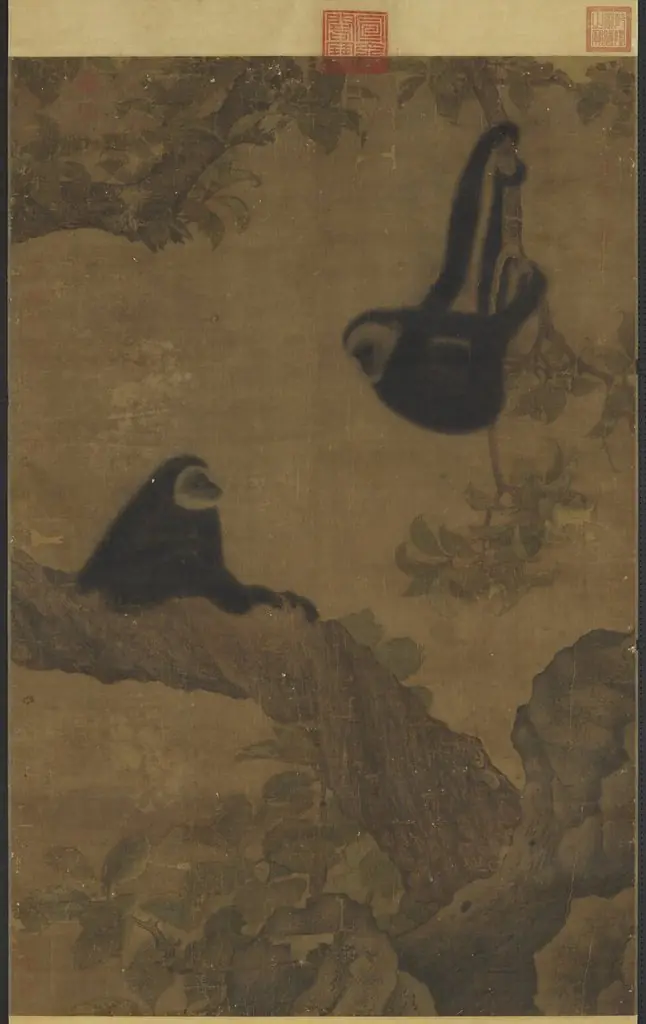 宋人枇杷猿戲圖　軸, by Unknown