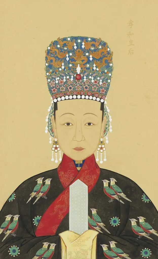 明代帝后半身像册(二)-孝和皇后, by Unknown