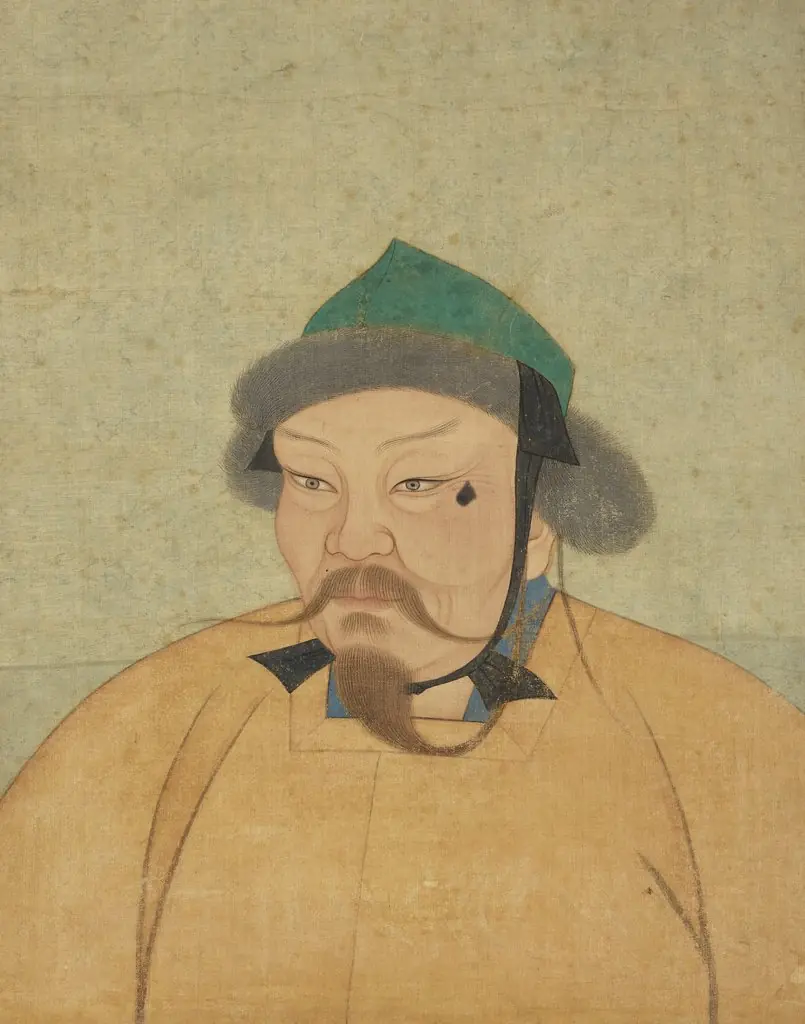 元代帝半身像册-元太宗皇帝像, by Unknown