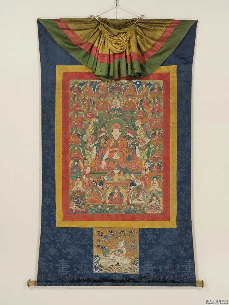 不丹19世紀竹巴噶舉祖師藏巴甲熱·益西多杰及其相關傳承唐卡, by Unknown