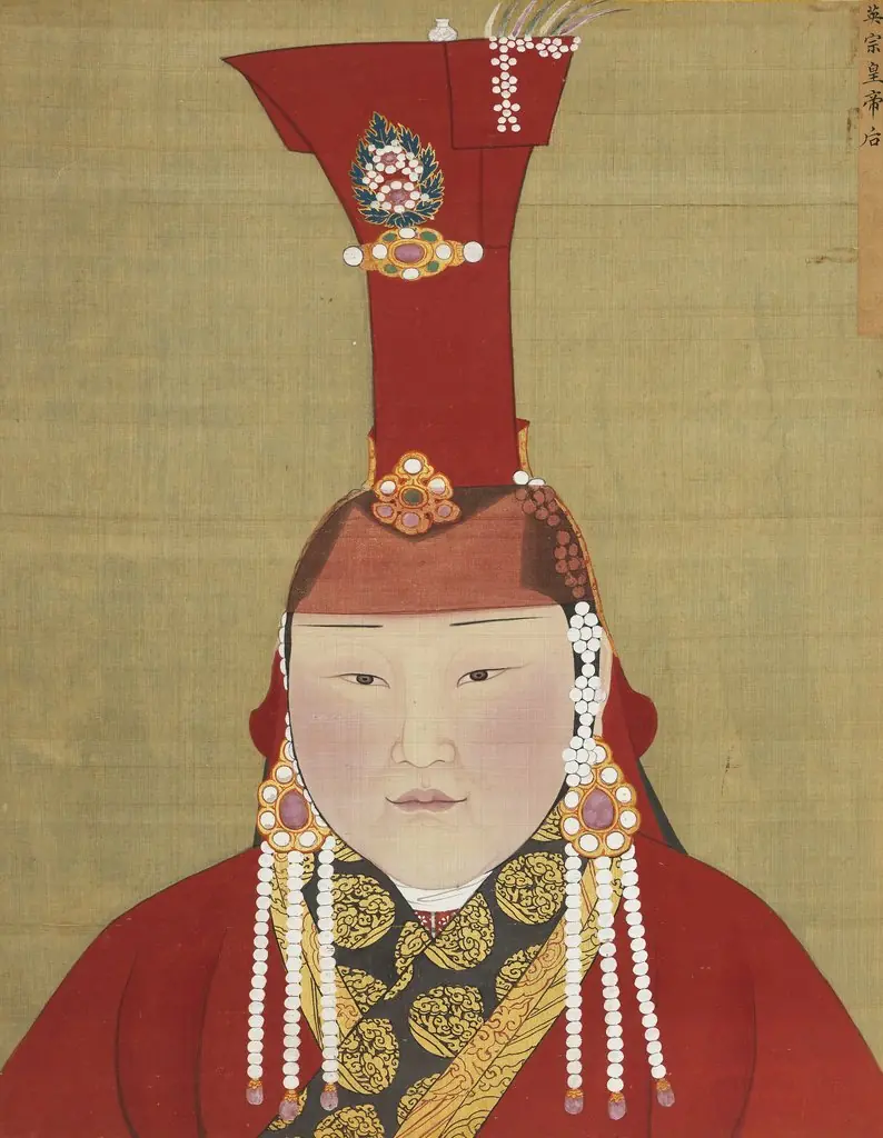 元代后半身像册-英宗皇帝后(2), by Unknown