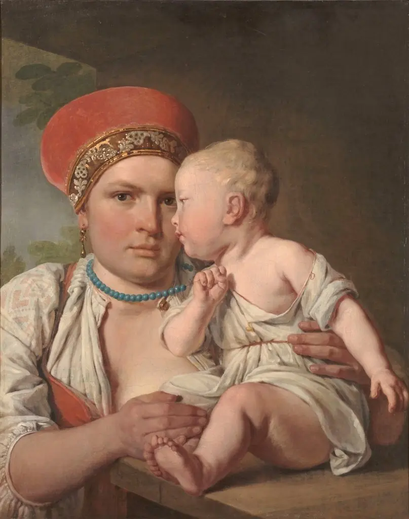 Кормилица с ребёнком, by Unknown
