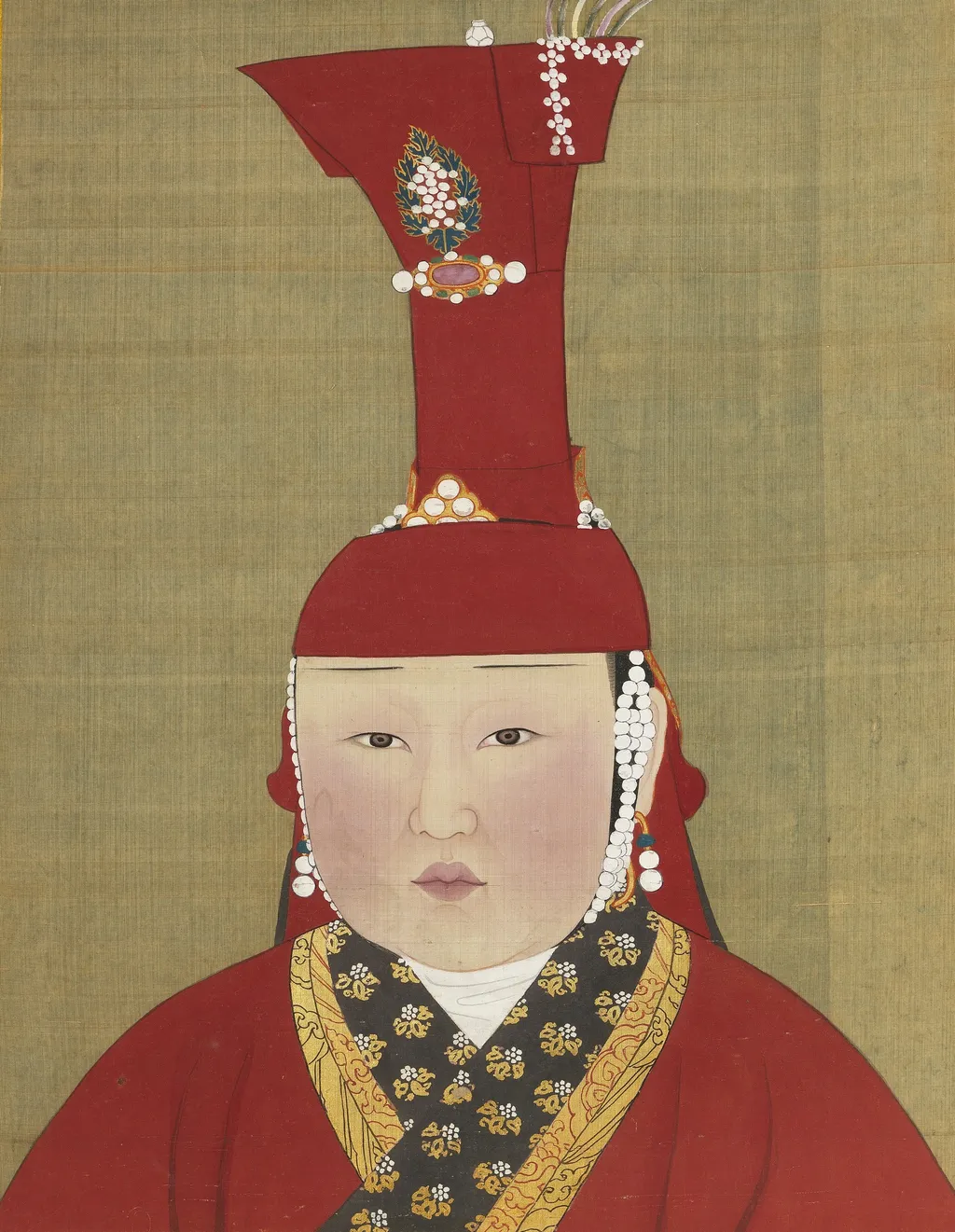 元代后半身像册-后妃(3), by Unknown, unspecified, 1850