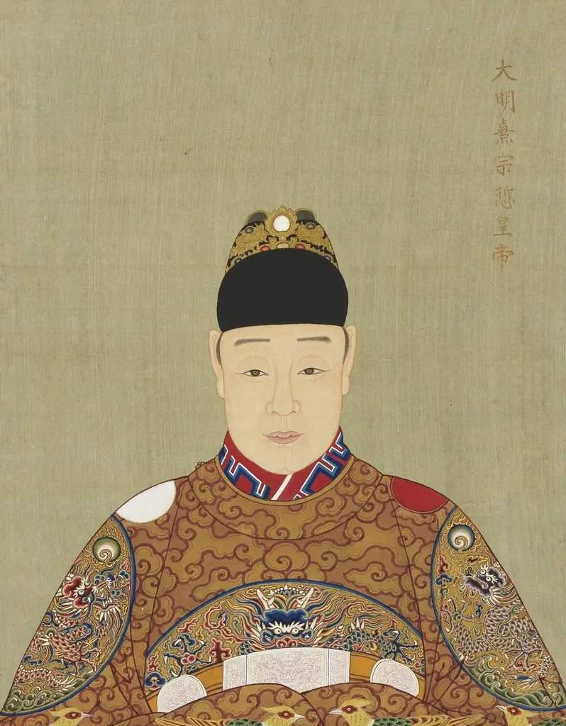 明代帝后半身像册（二）-熹宗悊皇帝, by Unknown