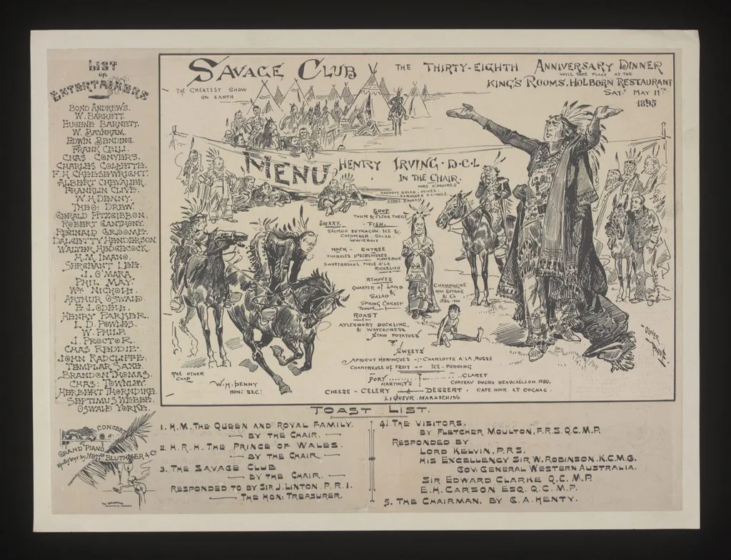38th Anniversary Dinner of the Savage Club, by Unknown, 1895