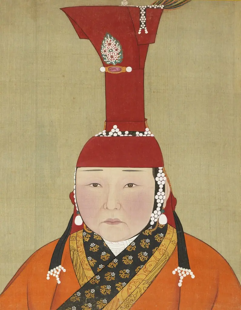 元代后半身像册-后妃(4), by Unknown